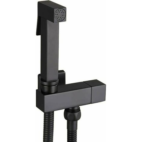 WC-Duschset, schwarze Handbrause für Bidet, Bidetbrause aus Messing, komplettes WC-Duschset