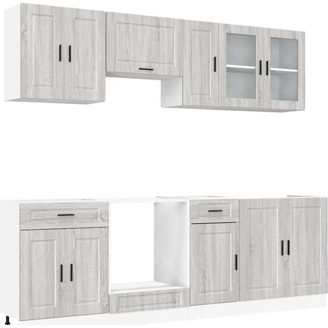 Maison Exclusive - Set Mobili da Cucina 8 pz Kalmar Grigio Sonoma in Truciolato