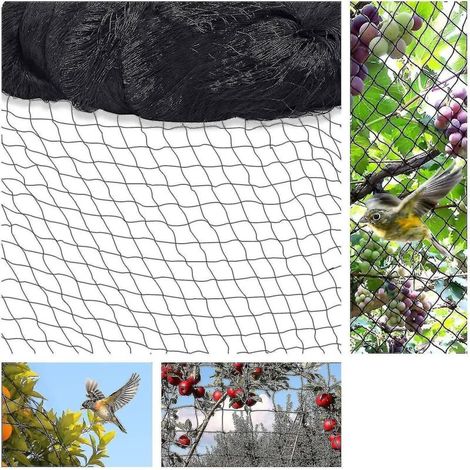 Filet de protection pour oiseaux 15 m x 15 m, filet pour plantes, filet pour bassin, filet de jardin, mailles de 5 x 5 cm (1/5)