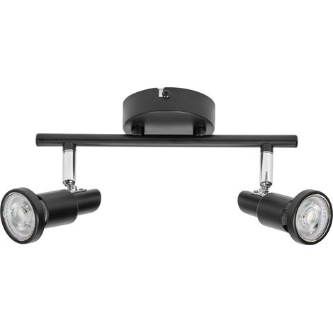 OSRAM LED SPOT GU10 2 x 3,4W, 460lm, noir, température de couleur 2700K, ton blanc chaud, design intemporel, ampoule LED remplaçable, idéal pour l’intérieur, CRI 90, têtes réglables (1/4)