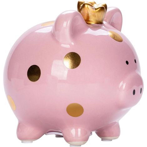 Tirelire Cochon Céramique - 1 Unité - Design Rose Mignon - Fente Pièces et Bouchon - Cadeau Anniversaire Noël - 14x13,2x11,8cm (1/5)