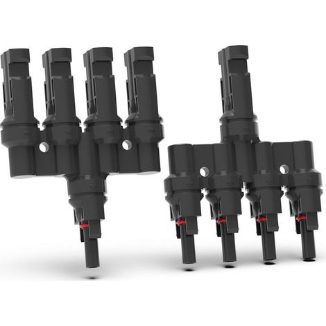 T-förmiger Solarverteiler PV-Splitter - Wasserdichter Verbinder für Solarmodulkabel (Typ T 4 auf 1)