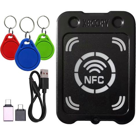 Lecteur/copieur de cartes à puce RFID + porte-clés 3 UID + lecteur de clés de cryptage NFC + circuit intégré 13,56 MHz + jeton RFID C (1/5)