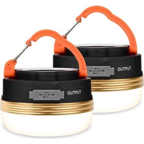 Lampes de Camping LED USB Rechargeables, Lumière Tente avec Base Magnétique Tente D'extérieur Portable SOS Light 4 Modes avec Crochet IP43 Étanche pour Randonnée,Pêche,Urgence (2PCS) (1/5)