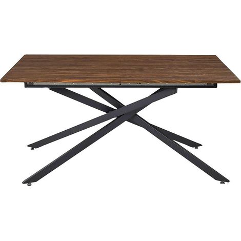 Table repas extensible 150/210 en bois et MDF piètement métal noir - COLETTE