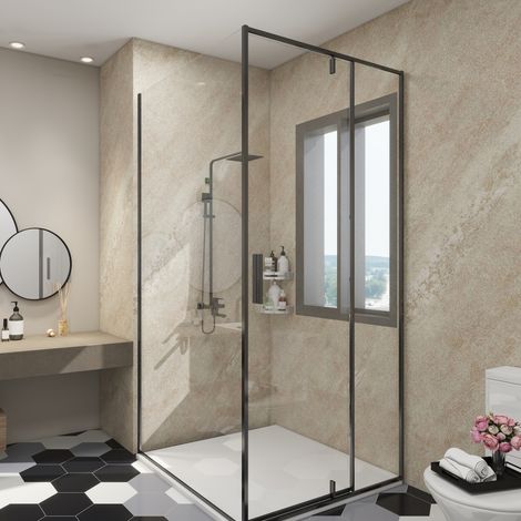 Duschrückwandset Bladel 16er Set 120 x 60 cm Cream Stone [neu.haus]