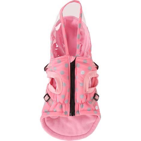 Manteau à capuche pour chien, veste transparente imperméable à bord chaud et réfléchissant pour chiot avec harnais réglable pour automne et hiver XXL (1/5)