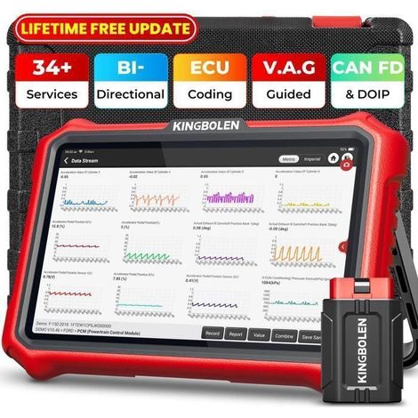 Valise Diagnostic Auto - KINGBOLEN - K8 Pro - OBD2 bidirectionnel - CAN-FD & DOIP - Batterie 12 600 mAh