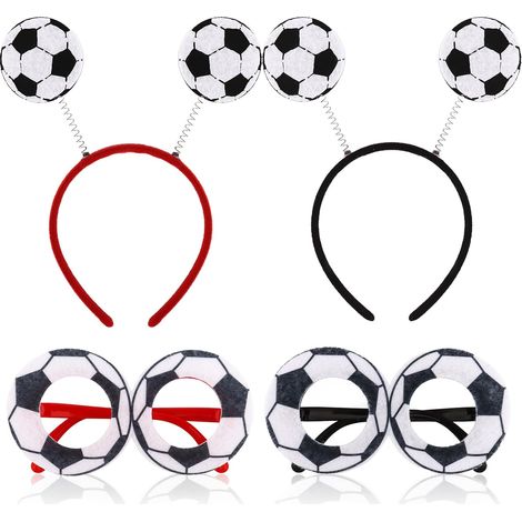 Conjunto de diadema y gafas para aficionados, diadema de fútbol unisex, accesorios para el cabello con temática deportiva para el día del partido. (1/5)
