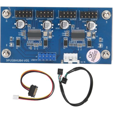9 broches câble d'extension USB interne femelle vers 4 ports USB 2.0 hub multiprise pour carte mère PC accessoires informatiques (1/5)