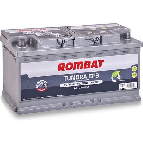 Batterie voiture 12V 95Ah Plomb Calcium EFB – 900A de démarrage – Dimensions 353x175x190mm – Compatible Mercedes, Audi, BMW – Rombat - TEFB595