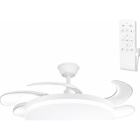 Weißer Gleichstromventilator mit Sommer-/Winterfunktion, 59 W, 6980 lm