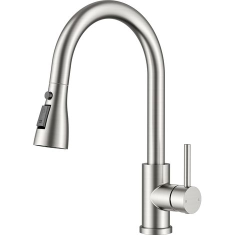 1 Mitigeur Cuisine Acier Inoxydable Douchette Extractible Pivotant 360° 2 Modes Pour Évier (1/5)