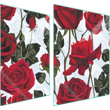 PIASTRA PROTETTIVA IN VETRO PER STUFA 70x52 ROSE (1/5)