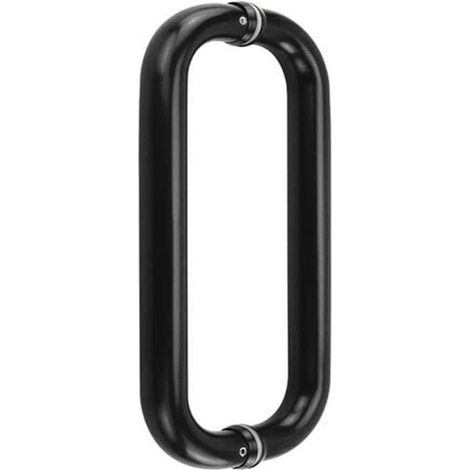 Poignée de Porte Coulissante Poignée de Traction pour Porte en Verre de Salle de Bain, Finition Noire Mate en Acier Inoxydable, ELS1010-B (1/5)