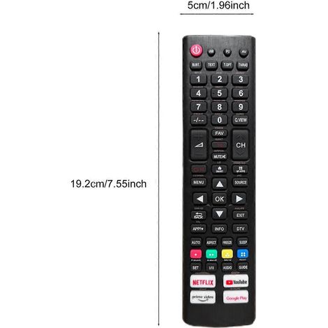 Universelle TV-Fernbedienung als Ersatzfernbedienung für LED- und LCD-Fernseher verschiedener Marken mit Netzwerkanschluss