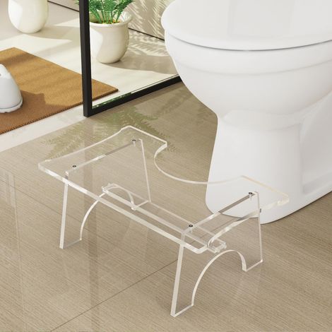 Tabouret de Toilettes en Acrylique, Tabouret de Toilette pour Adulte et Enfants, Marches Toilette Physiologique, Repose Pied Toilette pour WC, Simple Bain Toilettes Tabouret (1/5)