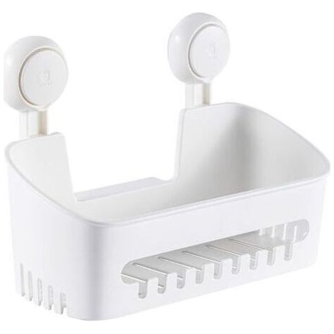 Panier de douche étagère à épices Organisateur de salle de bain Panier de rangement DIY Sans perceuse Aspirateur amovible Ventouse étagère murale pour shampoing et articles de toilette Cuisine Salle d (1/5)