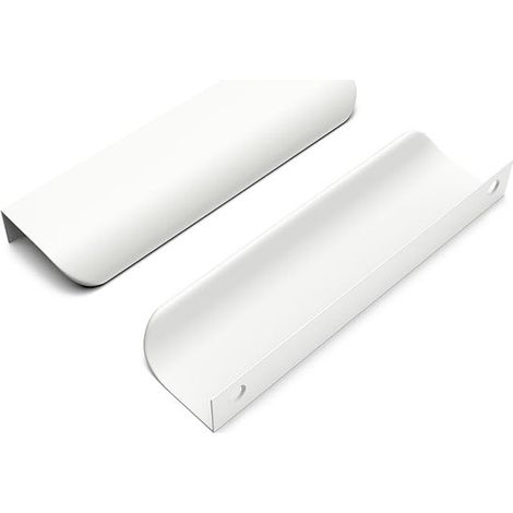 Paquete de 10 tiradores ocultos para muebles de 128 mm – Para armarios, muebles y puertas de cocina – Blanco (1/5)