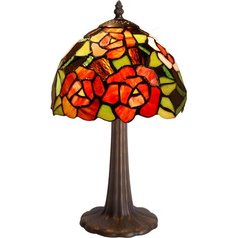 Lampe de table à base de forme avec abat-jour Tiffany diamètre 20 cm Série New York