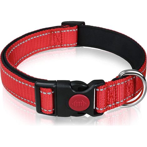 Collier pour chien Collier en nylon réfléchissant réglable classique avec rembourrage en maille respirante douce (1/4)