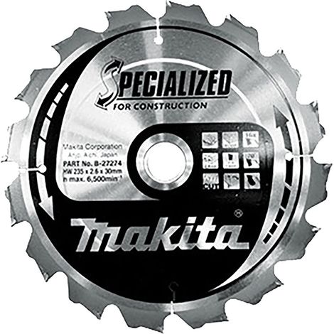 LAME CARBURE POUR CONSTRUCTION MAKITA B-27274