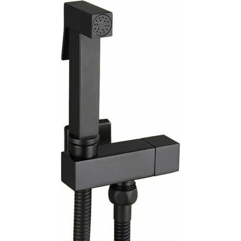 Schwarze Messing-Bidetbrause – Handbrause mit Wandhalterung – 150 cm Edelstahlschlauch – Persönliche Hygiene (1/5)