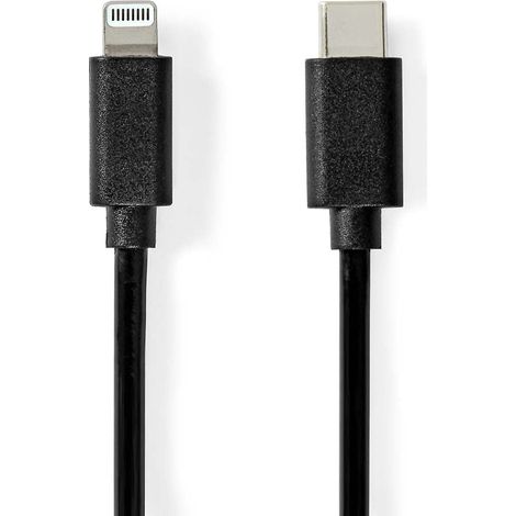 Lightning cavo usb 20 connettore apple lightning a 8 pin usb c maschio 480 mbps placcato nickel 100 m tondo pvc nero label
