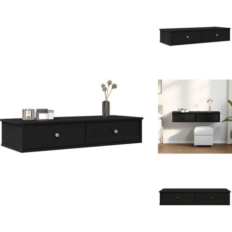 Étagère murale et tiroirs noir 100x37,5x19 cm bois d'ingénierie - Étagère Murale - Étagères Murales - Étagère Murale Avec Armoire - Armoire De Rangement Murale (1/5)