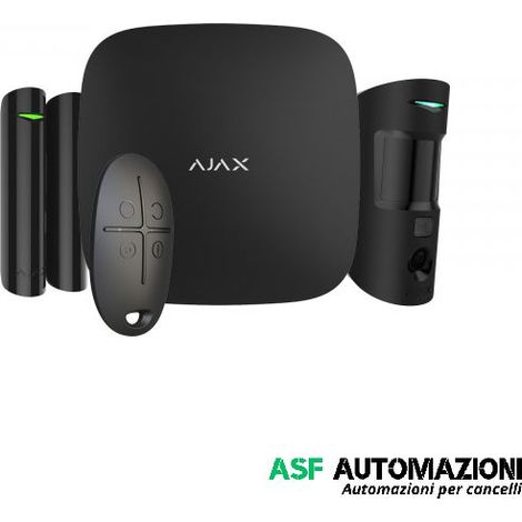 Ajax StarterKit Cam Plus HDR (8EU) ASP Kit Allarme Professionale Wireless 4G HDR Nero GPRS/Ethernet – Cod. 156256.382.BL1