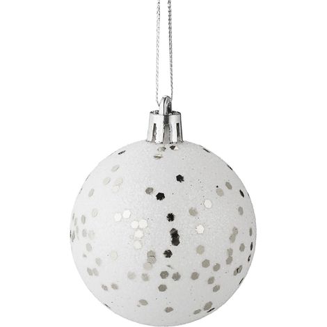 Lote de 30 bolas de Navidad decorativas brillantes 7 x 6 cm de plástico rojo 130015876 (1/2)