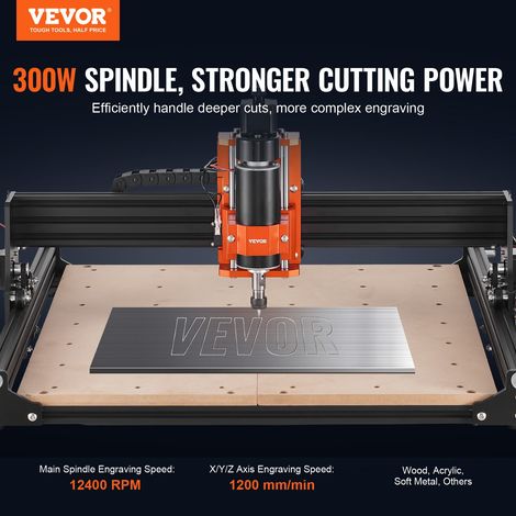 Machine Gravure CNC, 300 W, Kit Routeur à Bois 3 Axes GRBL Contrôle Hors Ligne Zone de Travail 400x400x60 mm, Outil de Fraisage All… (1/5)