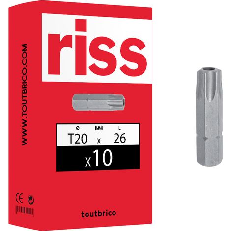 10 embouts intensifs Torx percés T20 26mm - Riss (1/2)