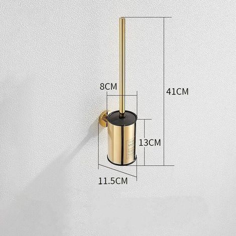 Brosse WC Murale dorée en Acier Inoxydable Rond pour Salle de Bain (doré) (1/5)