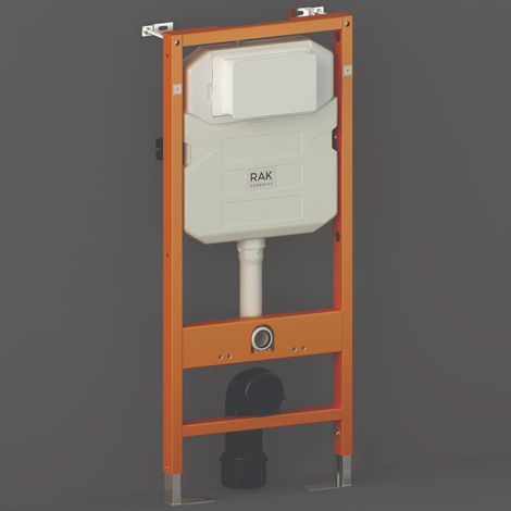 RAK Ecofix Concealed Toilet Support Frame with 120mm Concealed Cistern 1140mm High - Orange/White (1/2)