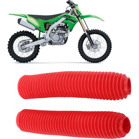 Cache-poussière d'amortisseurs de fourche avant pour motos KTM, BMW, Honda, Suzuki, Yamaha et Kawasaki (vendus par paire) Rouge (1/5)