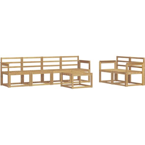 Outdoor Sofa Set 7 pcs White 59 x 59 x 37 cm Solid Acacia Wood vidaXL (1/5)