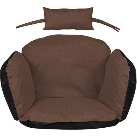Cuscino da giardino 113x112 cm per sedia sospesa, nido di cicogna, impermeabile, marrone