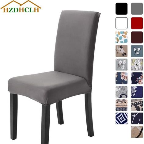 Housse de chaise extensible pour Salle à Manger - HZDHCLH - Gris - 6 pièces - Décor facile à nettoyer et durable (1/4)