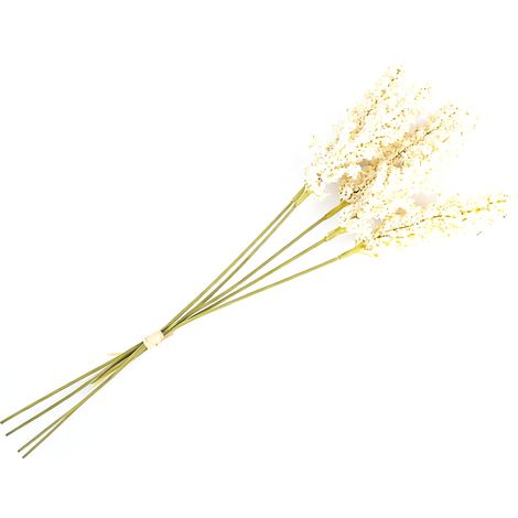 [Plantes Artificielles] Lavande, Bouquet, 6 Pièces, Blanc, Silicone et Plastique (1/5)