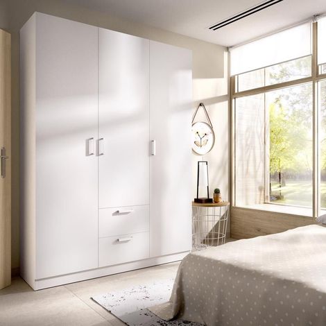 DEKIT - Armario de 3 puertas y 2 cajones color Blanco 215x150x52 cm modelo MAXI (1/5)