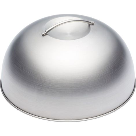 KitchenCraft MasterClass Hamburger Deckel und Schmelzhaube, Edelstahl, Silber, 22,5 x 12 x 16 cm
