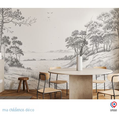 Papier peint : Feuilles d'eucalyptus - Intissé - L.200 x H.280 cm - Marron clair (1/3)