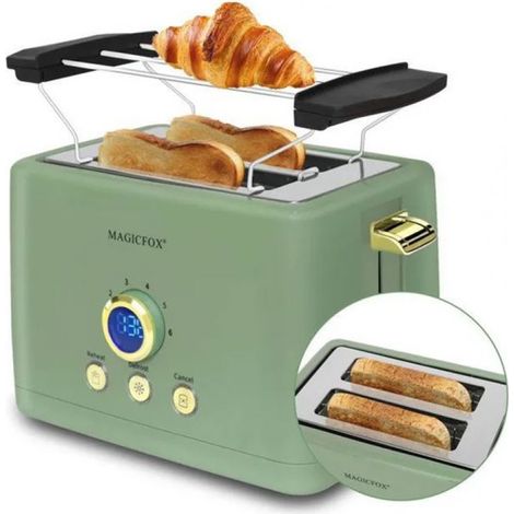 Grille-pain numérique ClassicToast - 840 W - 2 fentes extra larges - Éjection automatique - 3 niveaux de puissance - Vert (1/5)