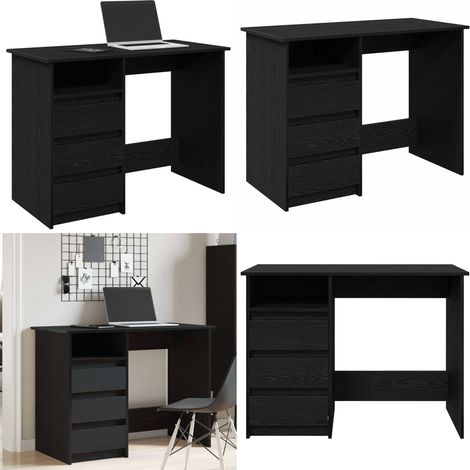 Schreibtisch Schwarz 102x50x75 cm Holzwerkstoff - Schreibtisch Schwarz - Schreibtisch Wohnzimmer (1/5)