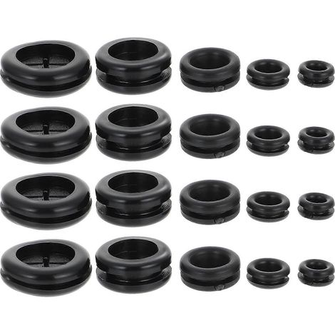 50 œillets en caoutchouc pour câbles électriques, joints, rondelles et bouchons pour trous de cloisons coupe-feu-2.5X2.5CM-Black