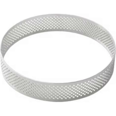 Lot de 12 cercles à tartelettes ronds de 10 cm avec trous, en acier inoxydable, pour tartes aux fruits (1/5)