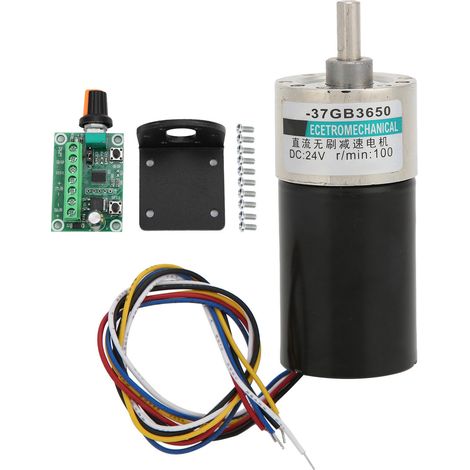Moteur sans balais DC24V basse vitesse avec support régulateur pour micro-machines XD-37GB3650 100 tr/min (1/5)
