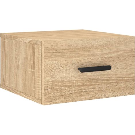 Maison Exclusive - Mesita de noche de pared color roble Sonoma 35