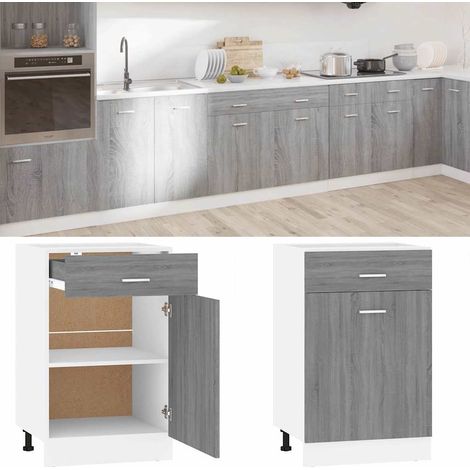 vidaXL Mobile con Cassetto “Lyon” Grigio Sonoma 50x46x81,5
